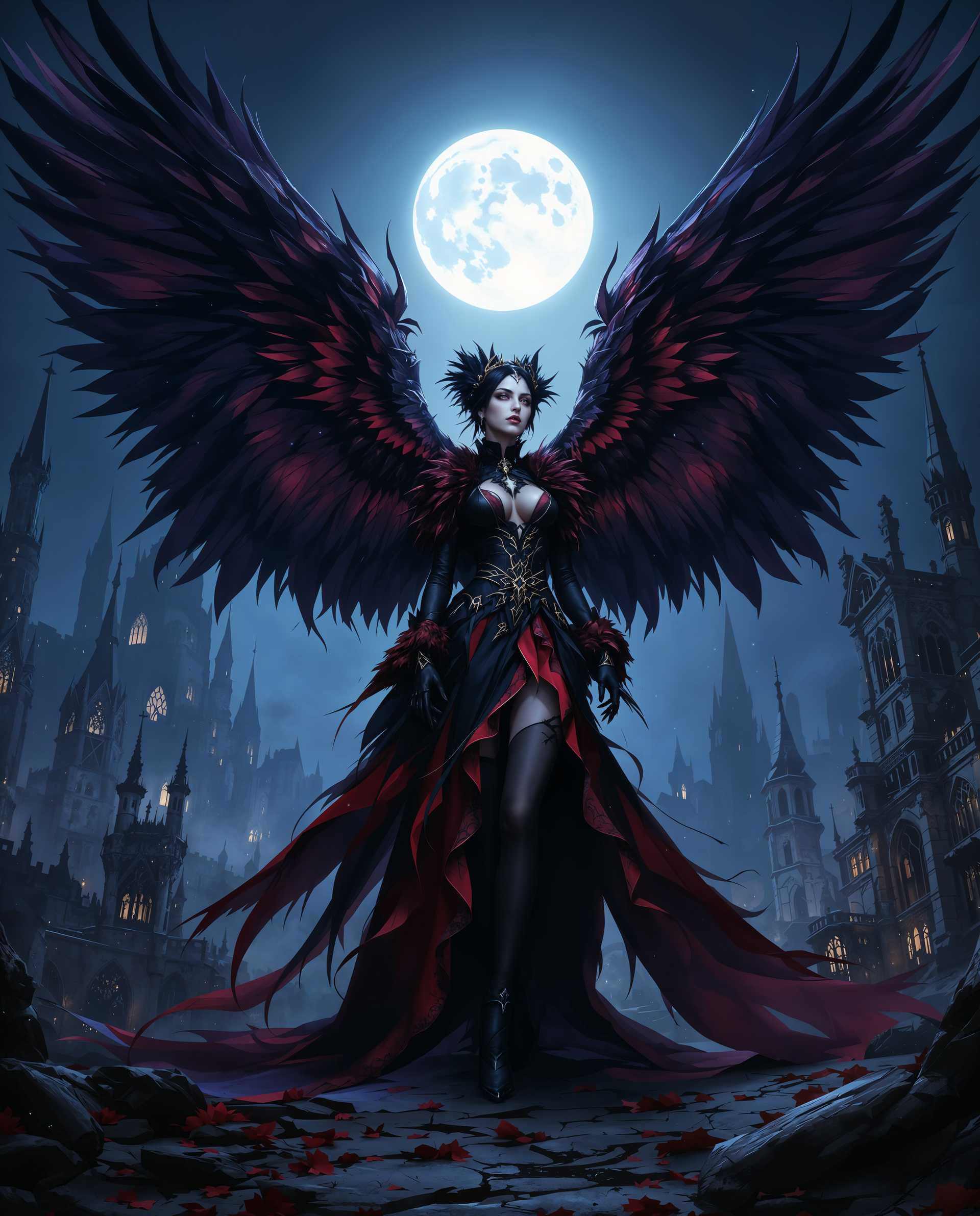 Moonlit Majesty: The Gothic Angel