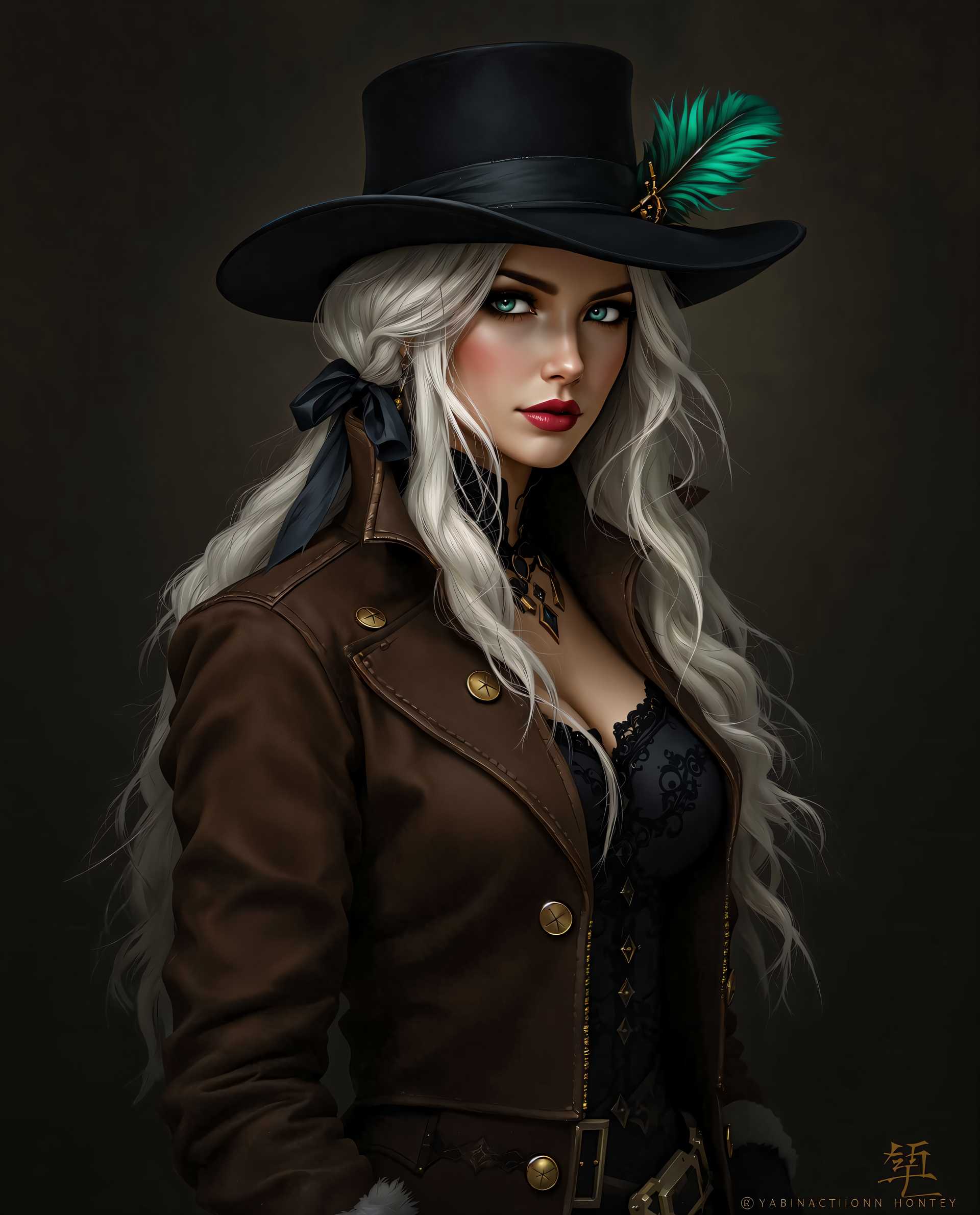 Steampunk Elegance: The Enigmatic Lady in Leather and Lace