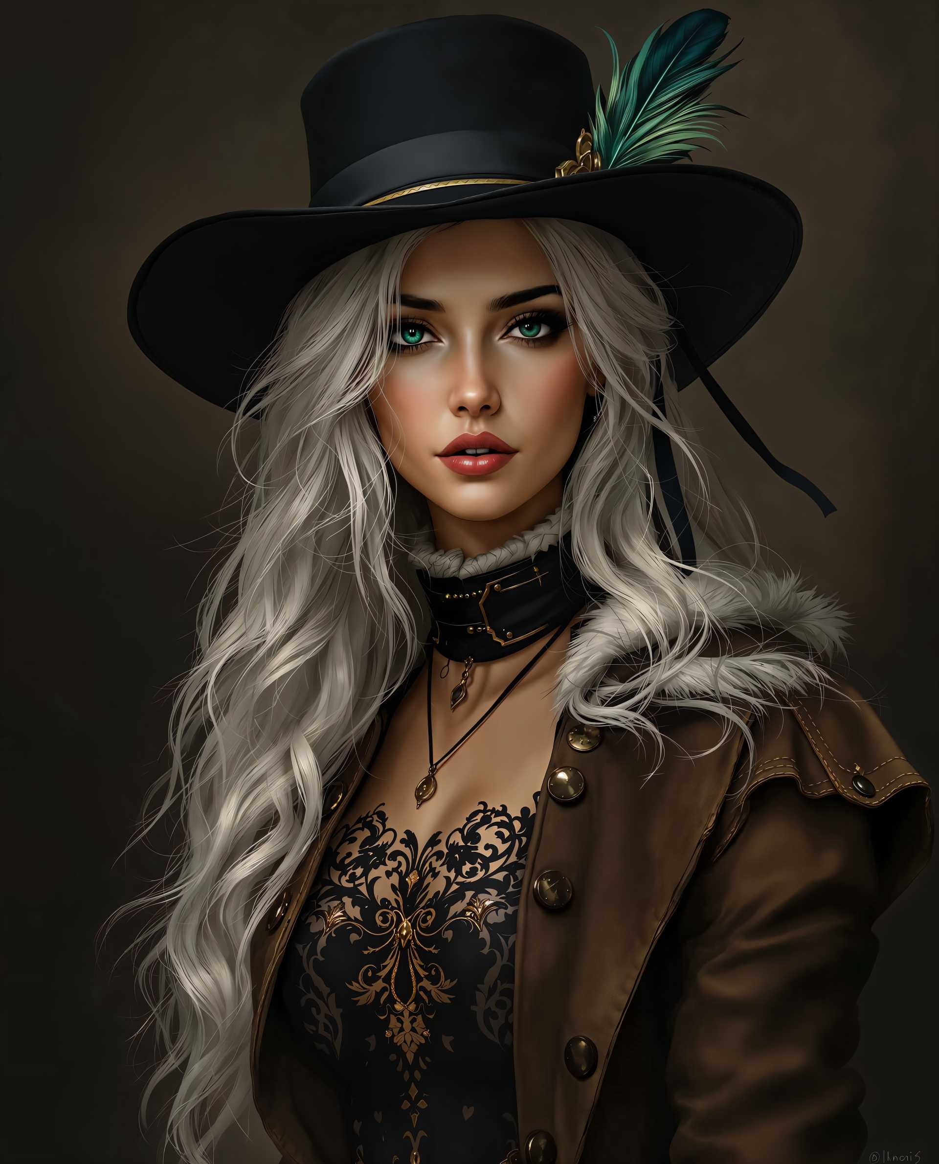 **Mystic Elegance: The Enigmatic Lady in Black**