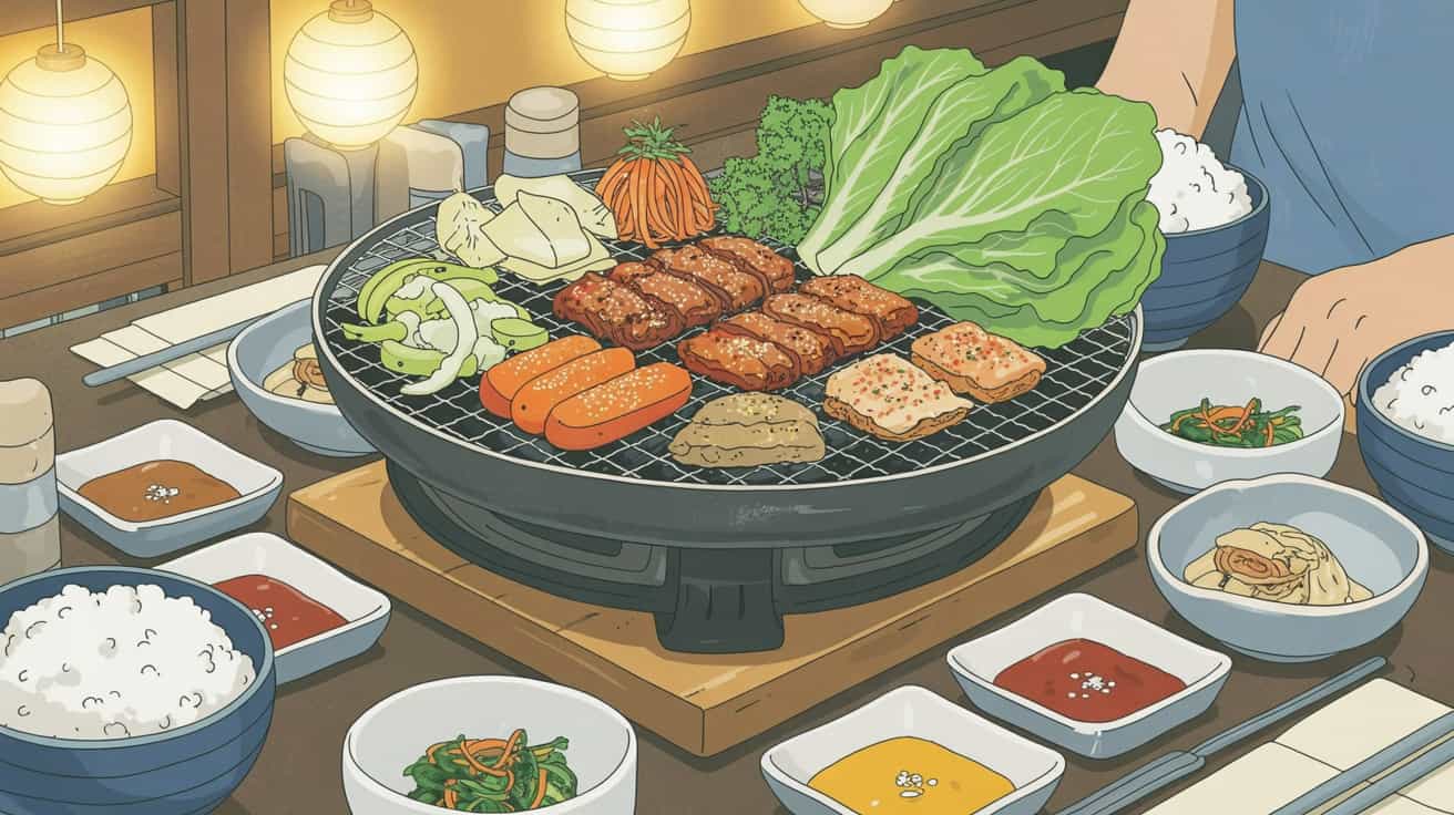 a korean bbq meal