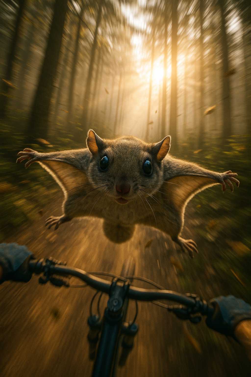 Gliding Encounter in the Enchanted Forest