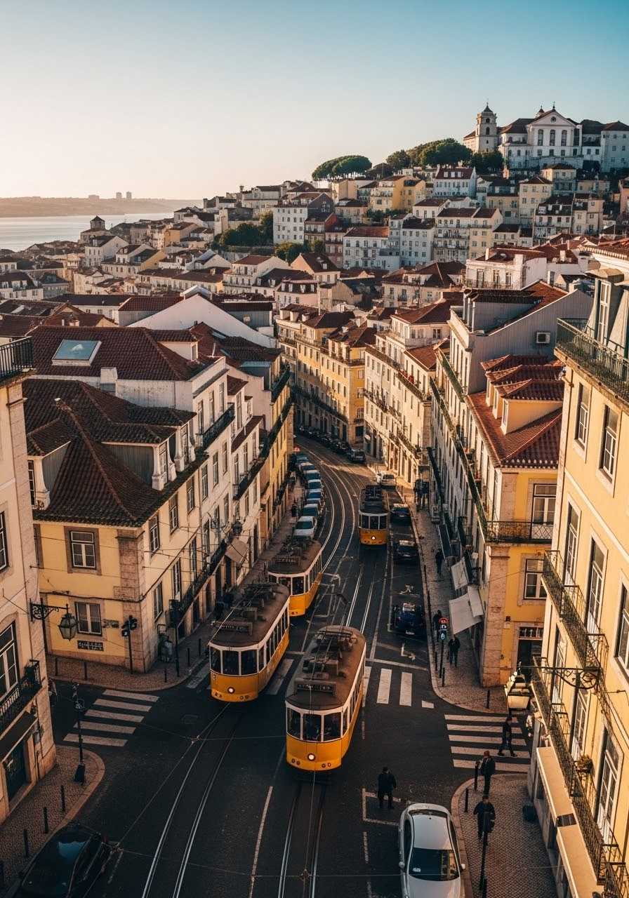 Tramways of Lisbon at Dawn