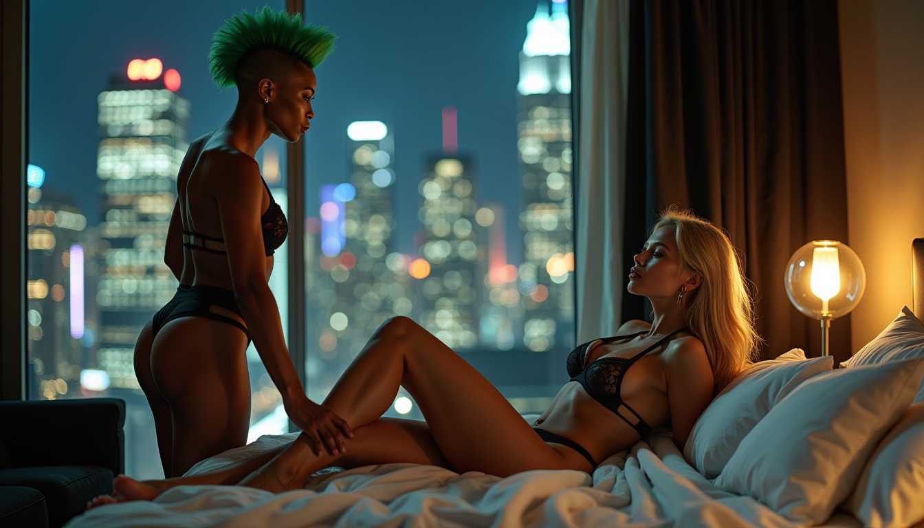 AI-generated image: A breathtaking ultra-high-resolution image capturing an intimate and powerful scene of two striking