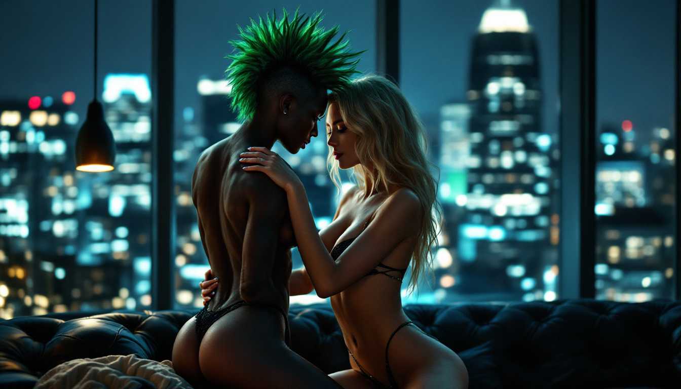 AI-generated image: A breathtaking ultra-high-resolution lesbian playtime image capturing an intimate and powerful scene