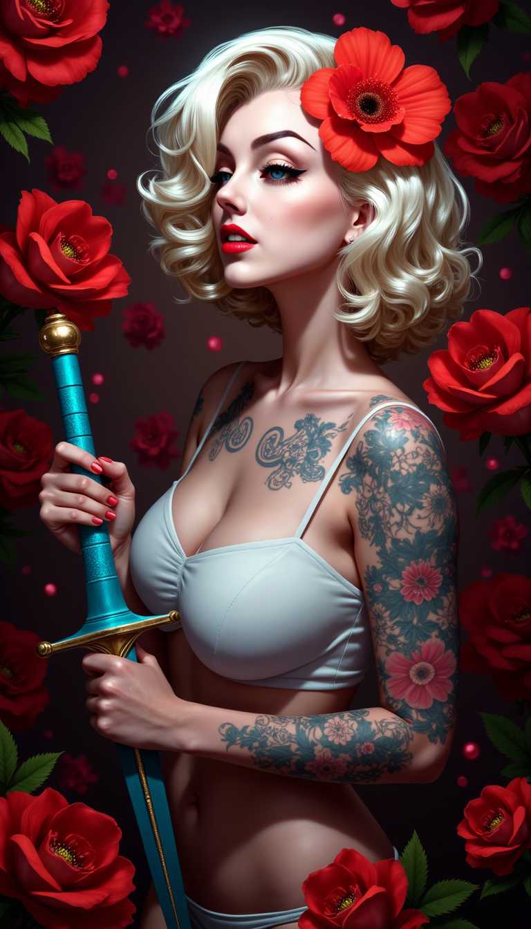 AI-generated image: A portrait photo of a photo of Marilyn Monroe,this is an image that exudes a sense of fantasy and my
