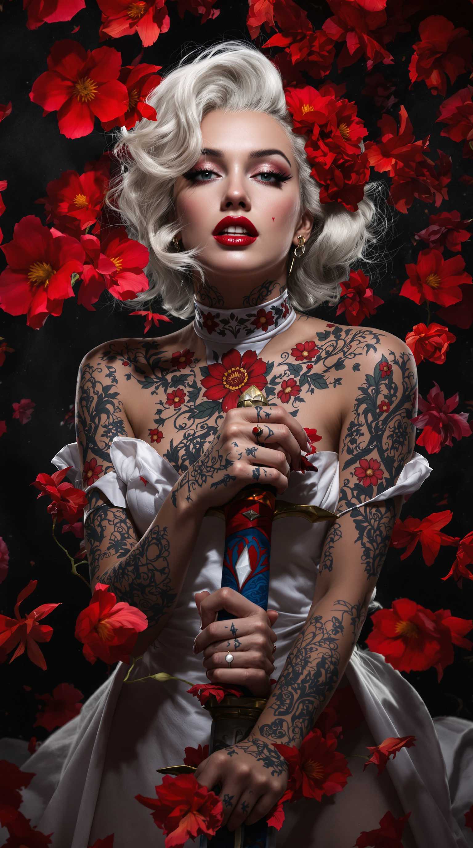 AI-generated image: A portrait photo of a photo of Marilyn Monroe,this is an image that exudes a sense of fantasy and my