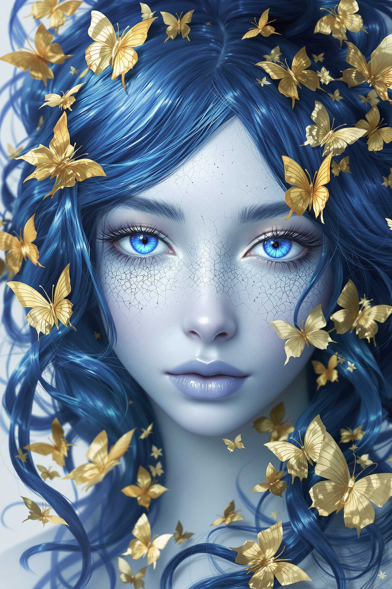 AI-generated image: This image is a closeup, highresolution digital artwork that features a figure with a striking and d