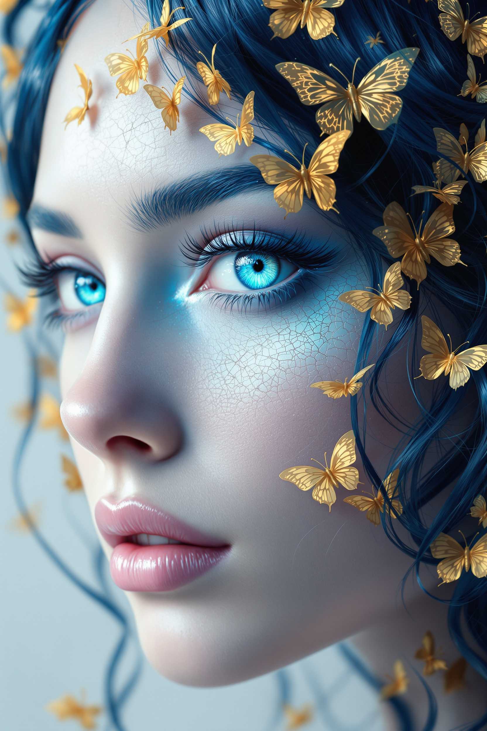 AI-generated image: This image is a closeup, highresolution digital artwork that features a figure with a striking and d