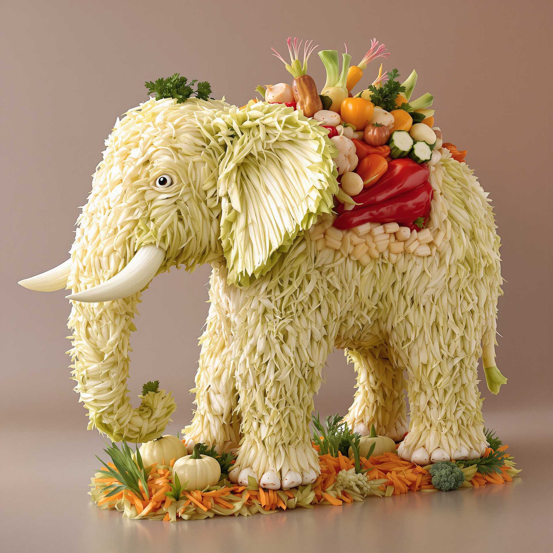 AI-generated image: This image is a highly detailed and imaginative piece of food art. The subject of the artwork is an