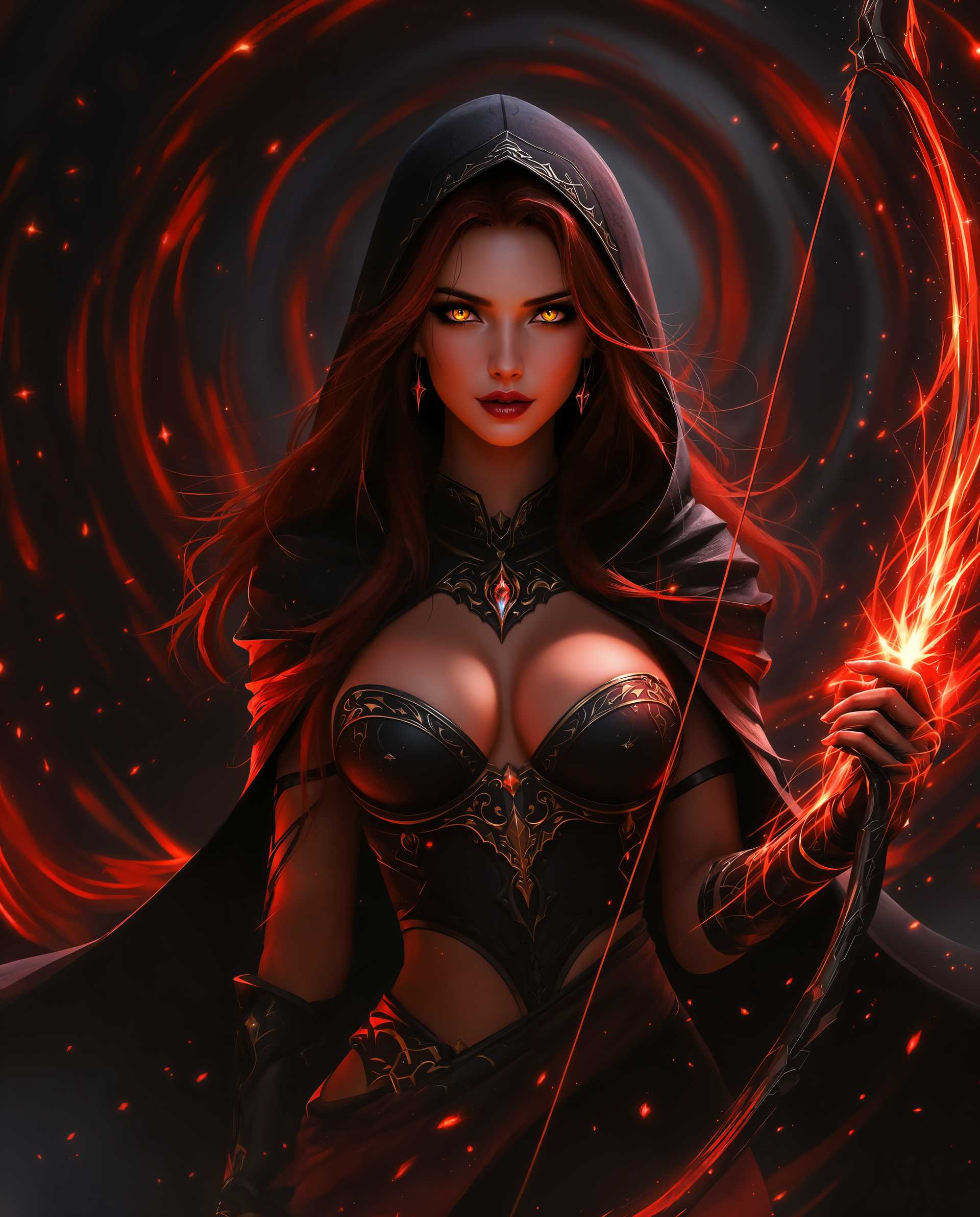 AI-generated image: masterpiece, best quality, highres, sharp image, more detail, A breathtaking digital painting of a f