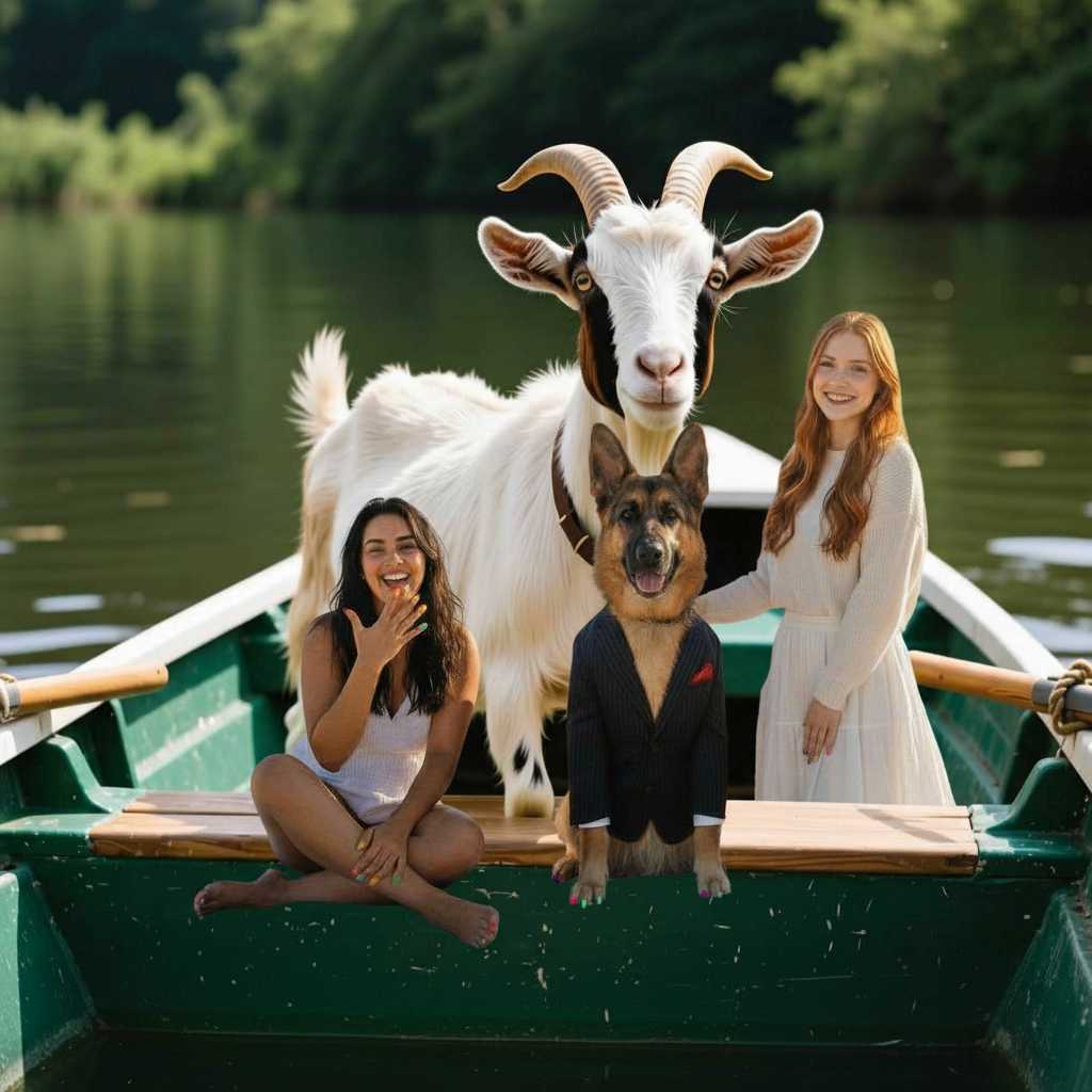 everyone is in the boat with the goat (edited with Google Nano Banana)