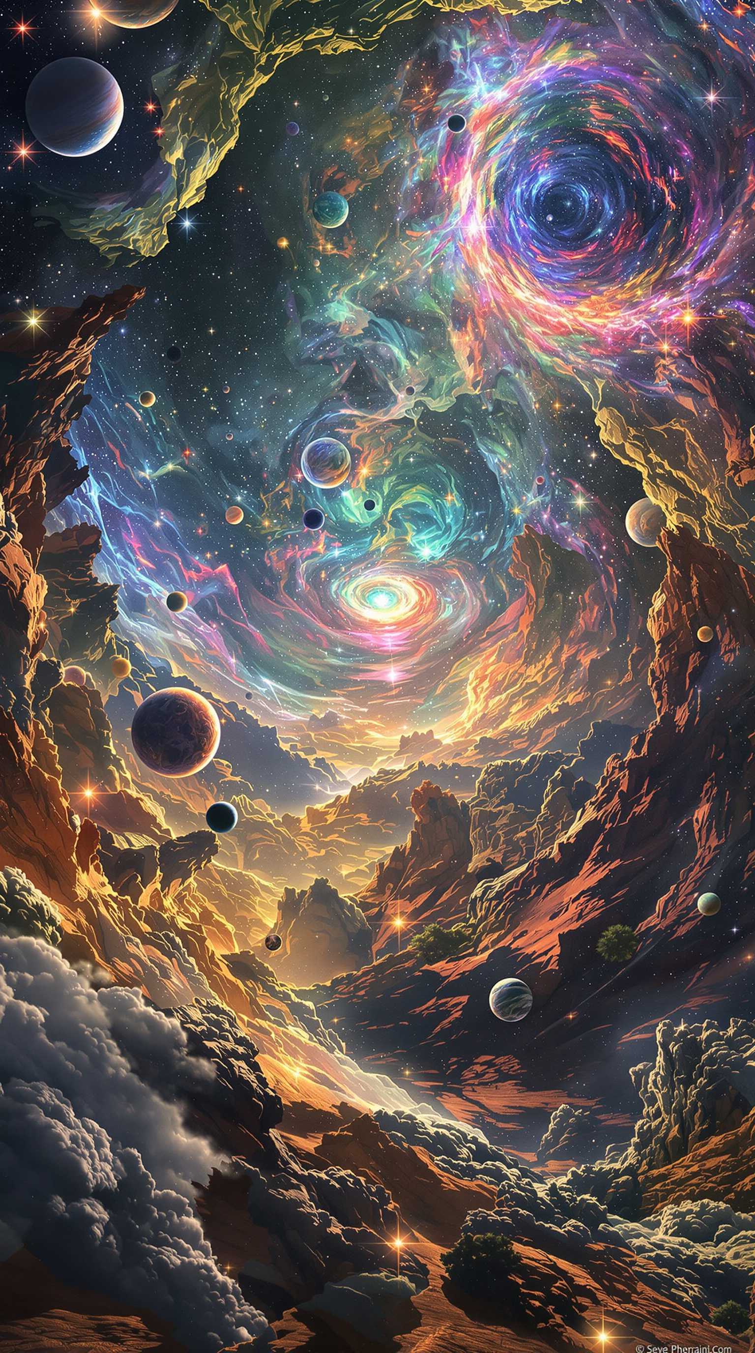 AI-generated image: an intersection of universes, the place where the 19-dimensional manifolds of the infinite combine i