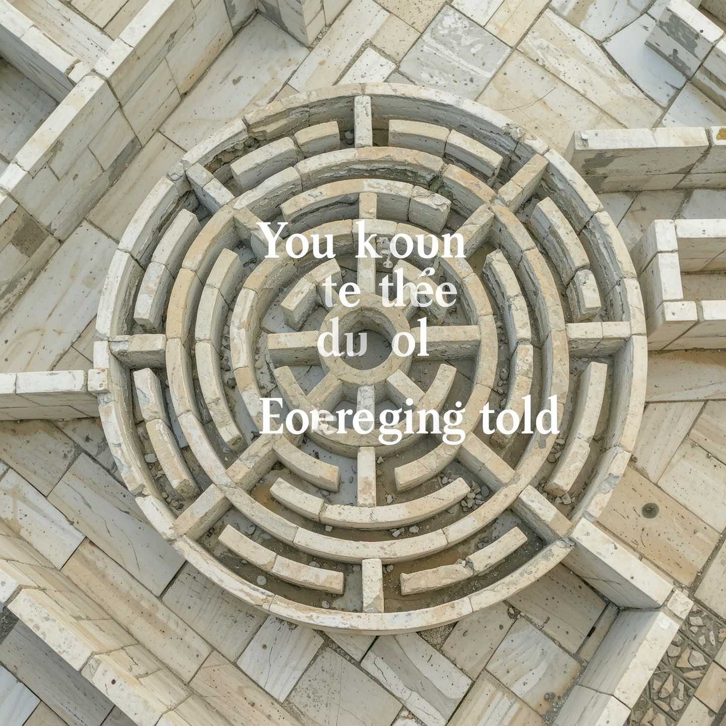 You’re too young to be old.
You don’t need to be told
You want to see things as they are.
You know exactly what I do
Everything
~~~

I am a guide to the Labyrinth