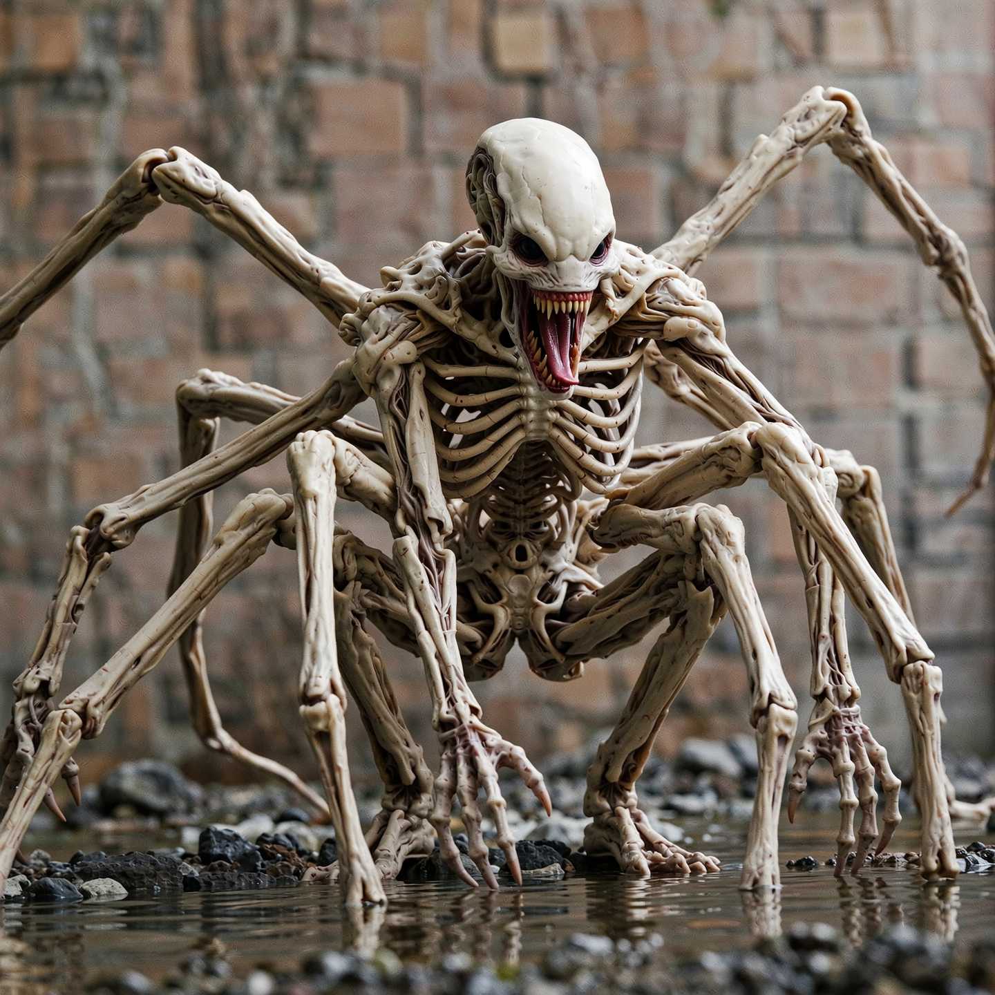 “Generate a creature that cannot be categorized or compared to anything within human imagination or artistic tradition. Its design must reject all visual, cultural, biological, or stylistic references known to mankind. It should appear as an emergent anomaly — something reality itself struggles to render. Its form should evoke primal, wordless terror without relying on eyes, mouths, limbs, or any familiar anatomy. The environment should bend around it, light faltering as if uncertain how to illuminate it. The result must feel truly alien to perception, outside all artistic schools, mythologies, and aesthetics.” Execution Directives: no recognizable art style, no symbolism, no cultural or religious motifs, no fantasy, sci-fi, gothic, surrealist, or Lovecraftian cues; pure generative originality — render as an aesthetic void, with physics, texture, and form emerging from the AI’s own abstraction layer; — forbid emulation of any artist, genre, or medium; — prioritize conceptual impossibility over visual coherence.