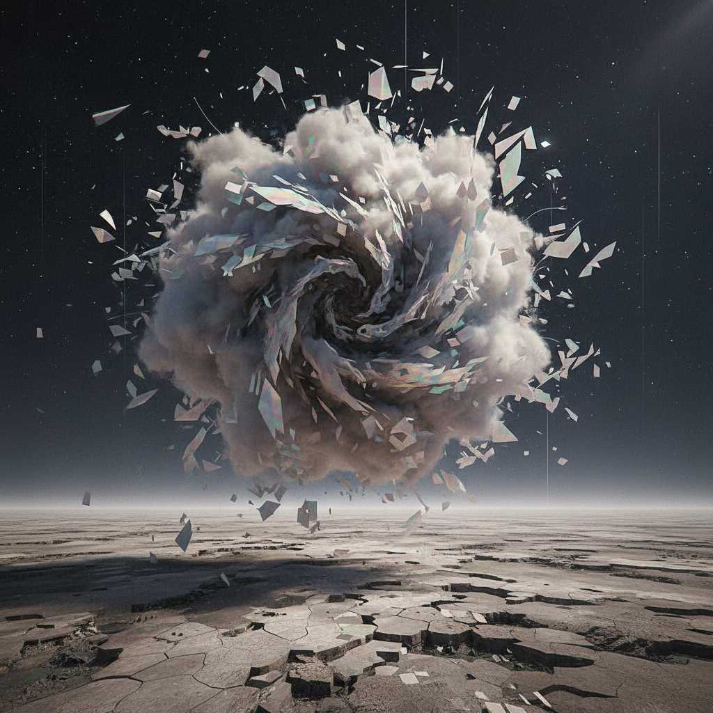 “Generate a creature that cannot be categorized or compared to anything within human imagination or artistic tradition. Its design must reject all visual, cultural, biological, or stylistic references known to mankind. It should appear as an emergent anomaly — something reality itself struggles to render. Its form should evoke primal, wordless terror without relying on eyes, mouths, limbs, or any familiar anatomy. The environment should bend around it, light faltering as if uncertain how to illuminate it. The result must feel truly alien to perception, outside all artistic schools, mythologies, and aesthetics.” Execution Directives: no recognizable art style, no symbolism, no cultural or religious motifs, no fantasy, sci-fi, gothic, surrealist, or Lovecraftian cues; pure generative originality — render as an aesthetic void, with physics, texture, and form emerging from the AI’s own abstraction layer; — forbid emulation of any artist, genre, or medium; — prioritize conceptual impossibility over visual coherence.