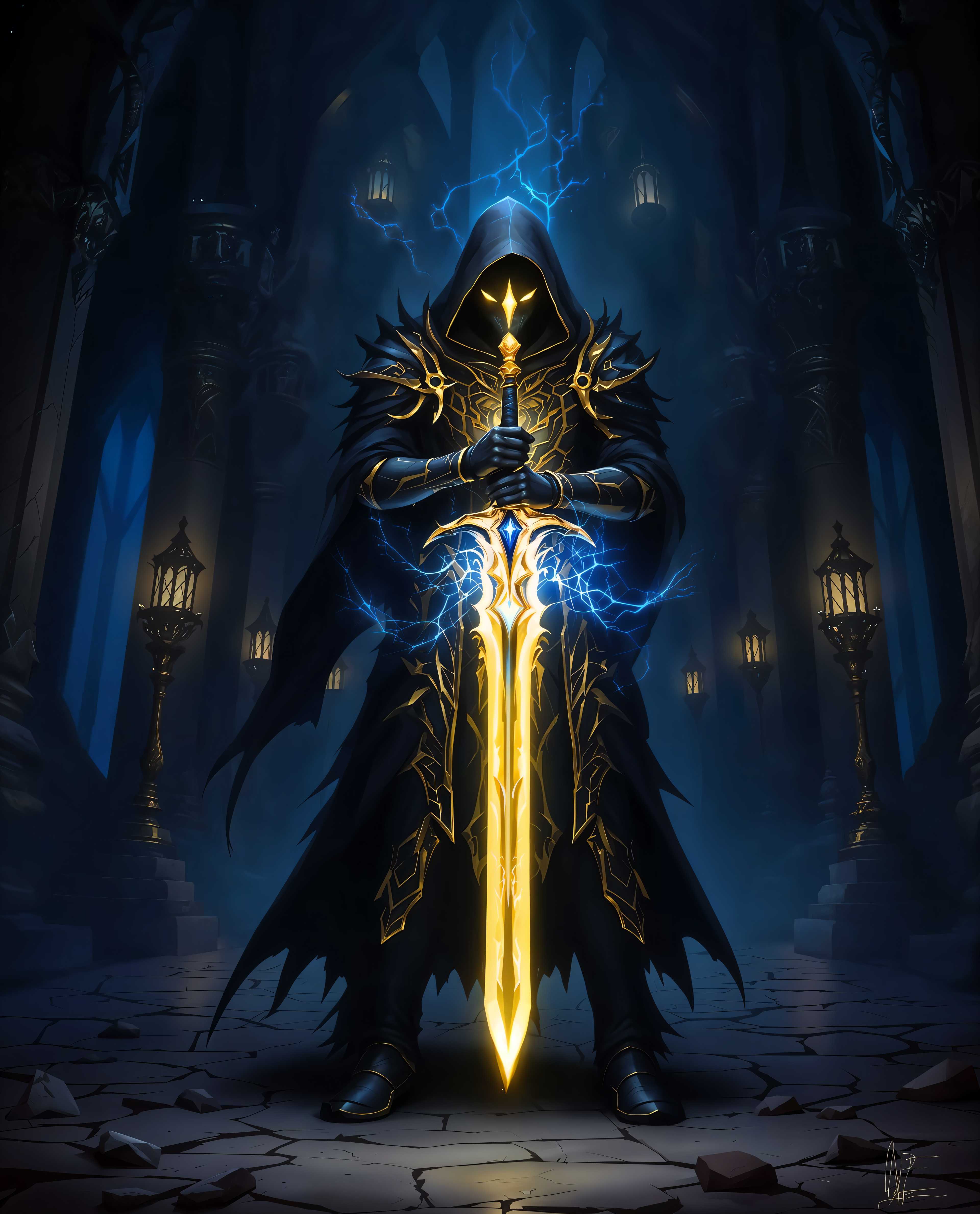 AI-generated image: **The Dark Sorcerer's Vigil**