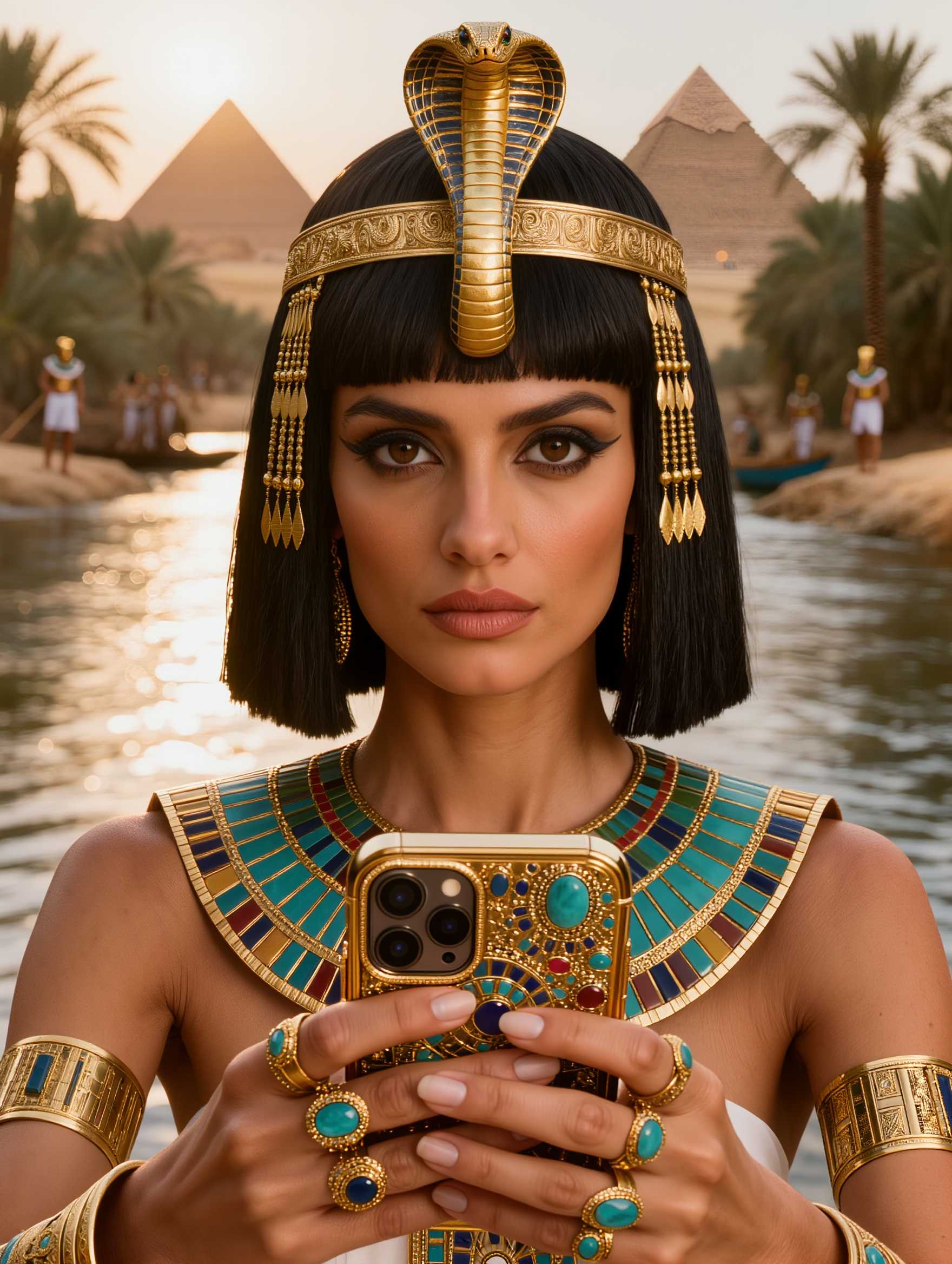 AI-generated image: Cleopatra's Golden Hour Scroll