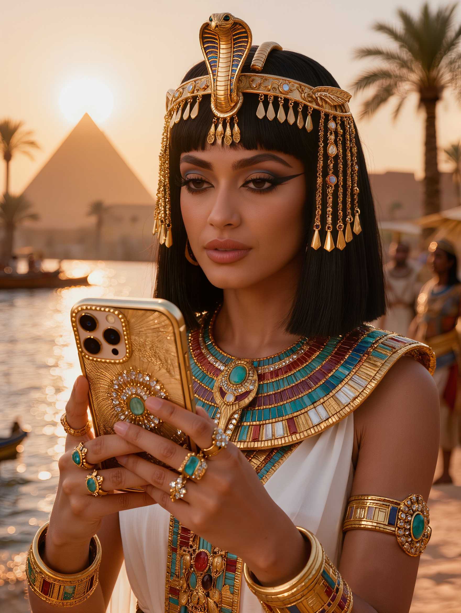 AI-generated image: Cleopatra's Golden Hour Scroll