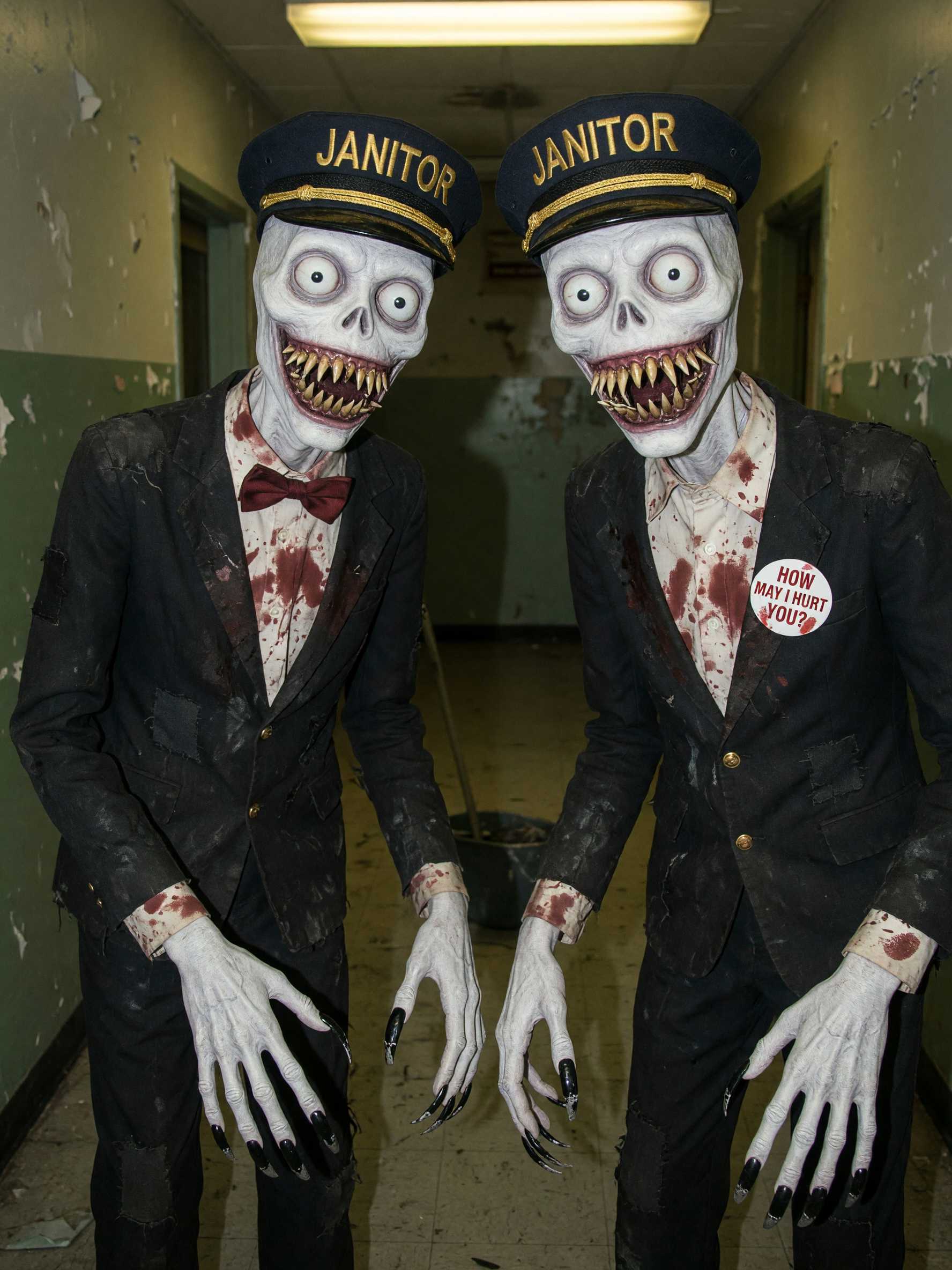 AI-generated image: Spectral Janitors in Decay