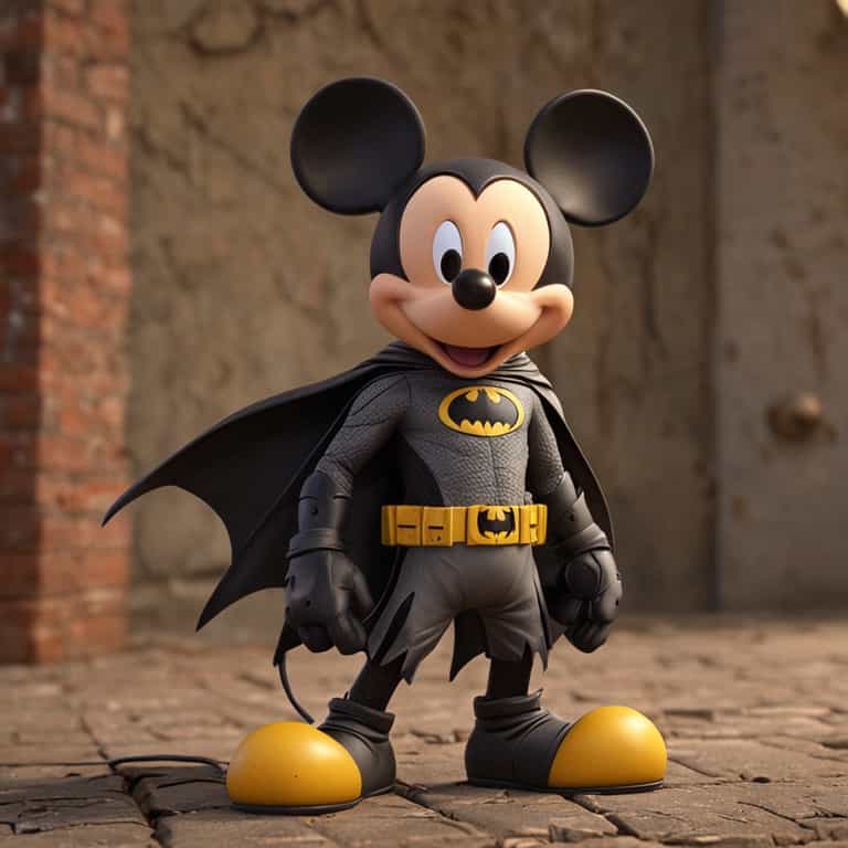 Mickey Mouse in a Batman Costume
