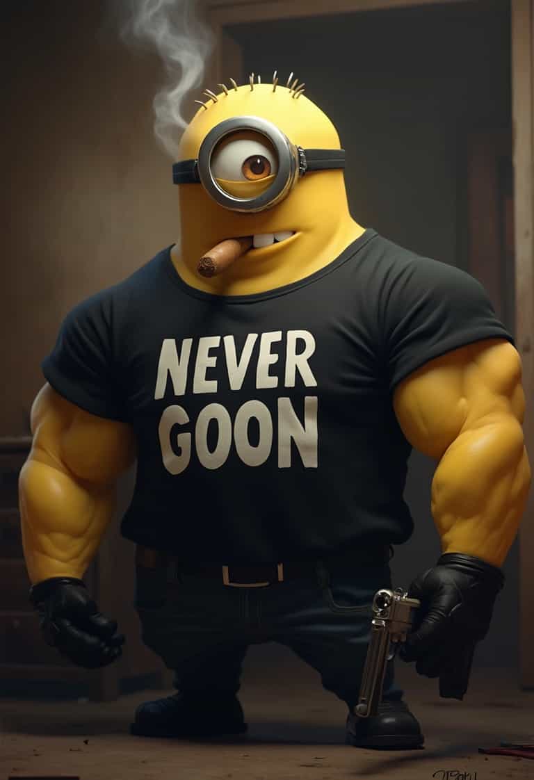 Badass Minion with a Cigar and a Gun