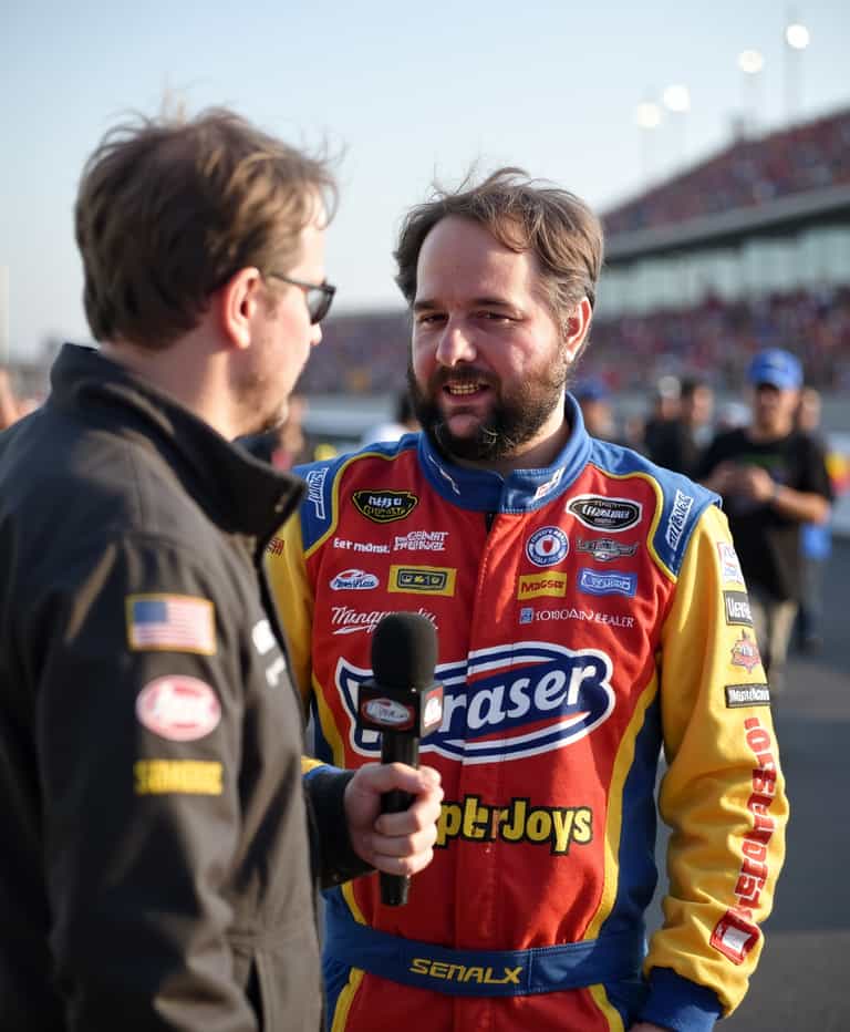 Race Car Driver Interview at a Motorsport Event