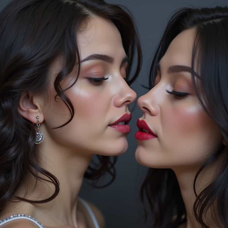Intimate Moment Shared Between Identical Twin Sisters