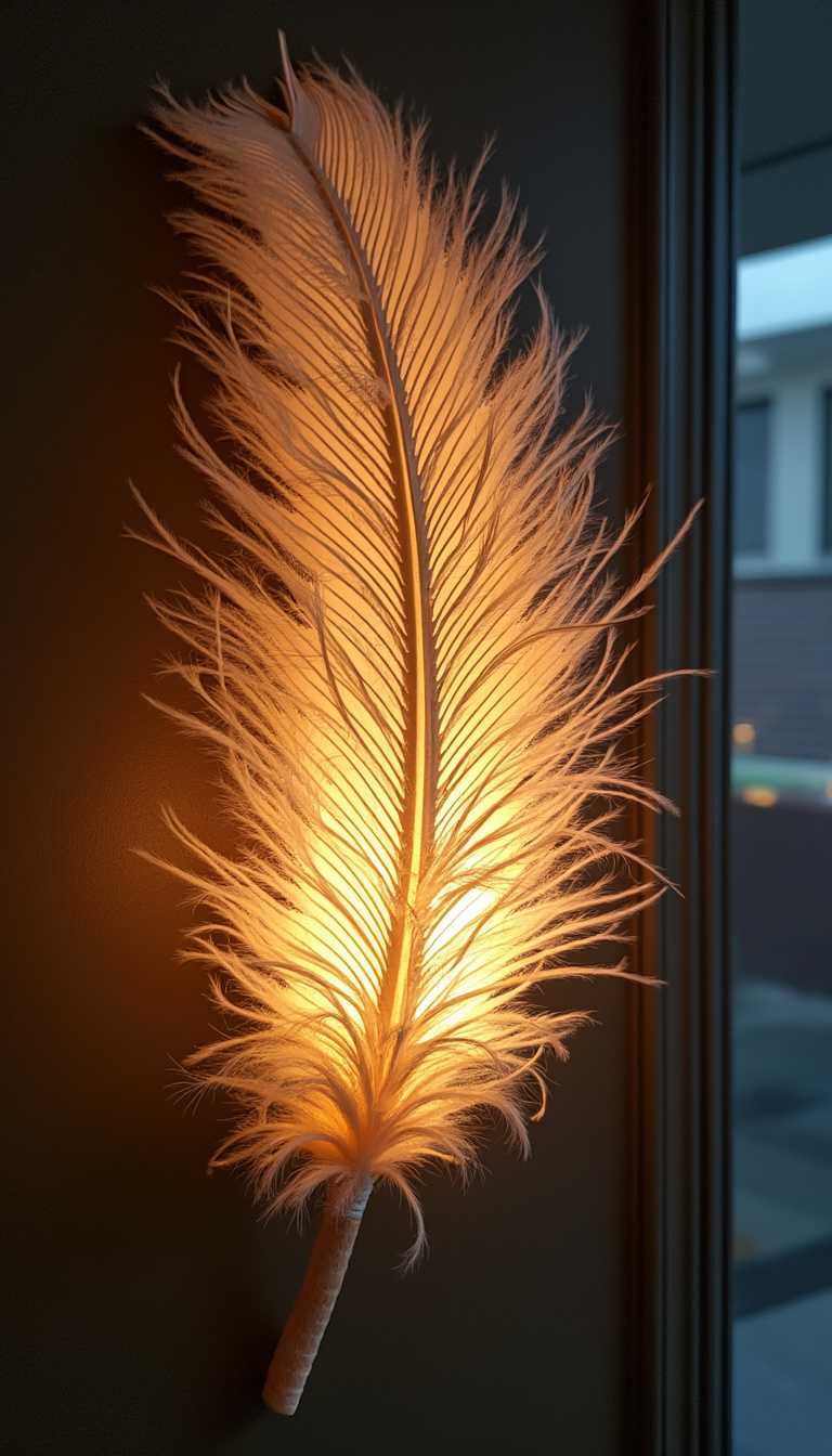 Ivory Feather Wall Sconce with a Warm Glow