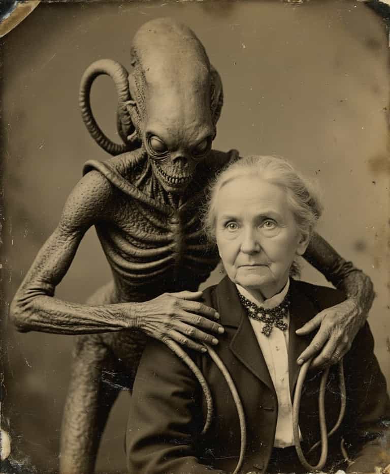 Alien Invasion A Classic Photograph of an Alien and Human Interaction