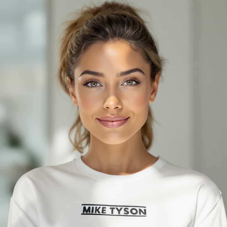 Mike Tyson TShirt Advertisement Stylish Fashion Model in White TShirt
