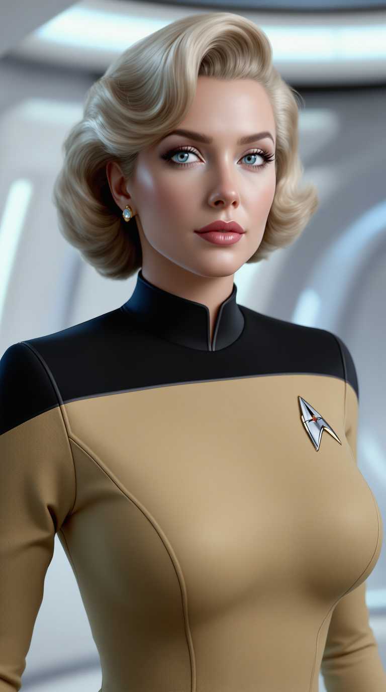 Stylish Female Character in Star Trek Uniform