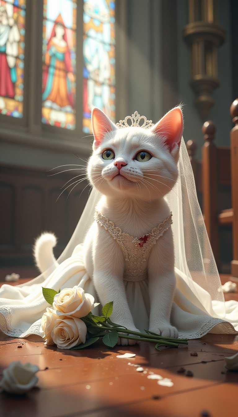 Cat in Bridal Splendor