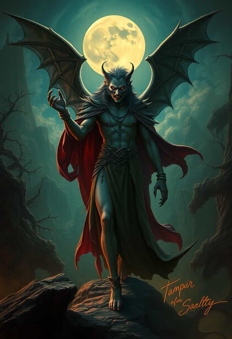 Demonic Guardian Under the Full Moon