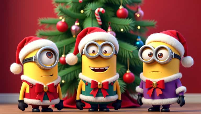 Festive Minions in Christmas Cheer