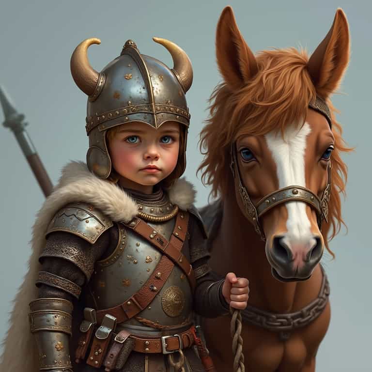 Young Knight and Steed