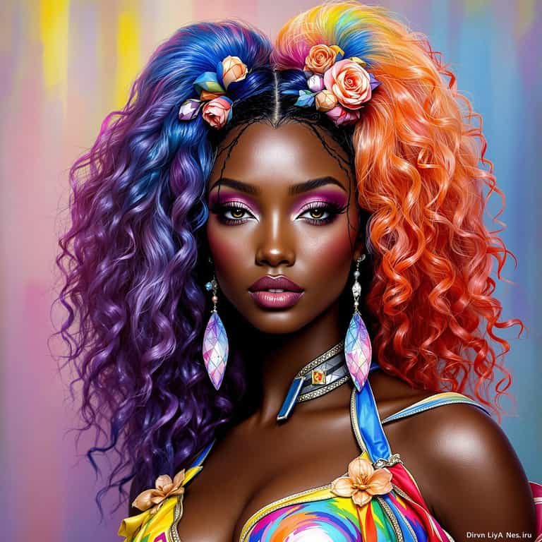 Chromatic Elegance: A Portrait of Colorful Splendor