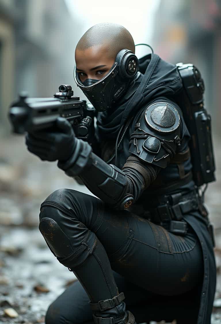 Futuristic Operative in Urban Combat