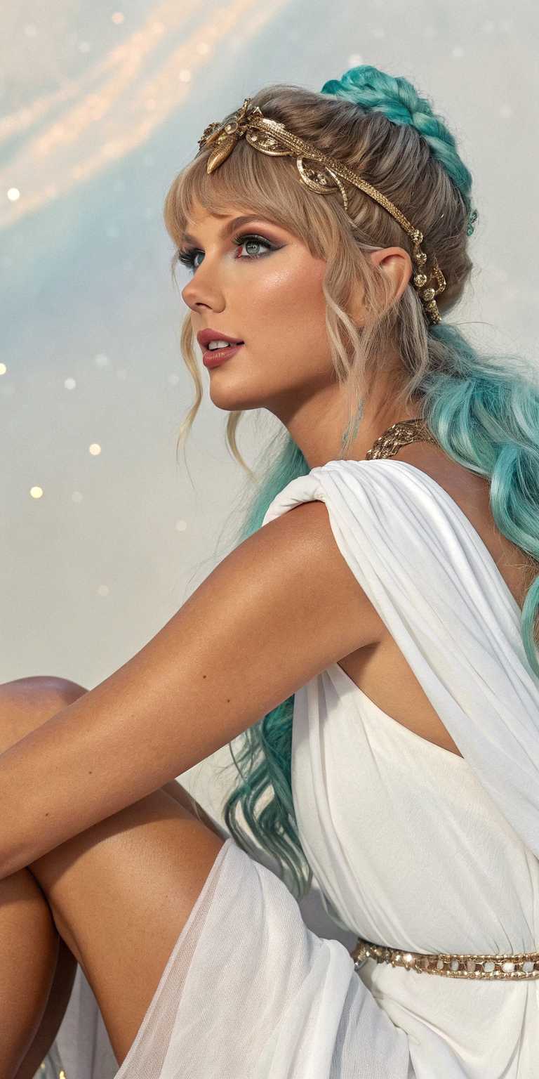 Ethereal Elegance: Modern Muse in Classical Attire