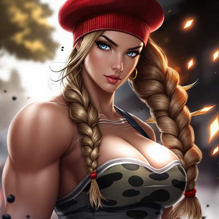 Warrior Woman in Red Beret