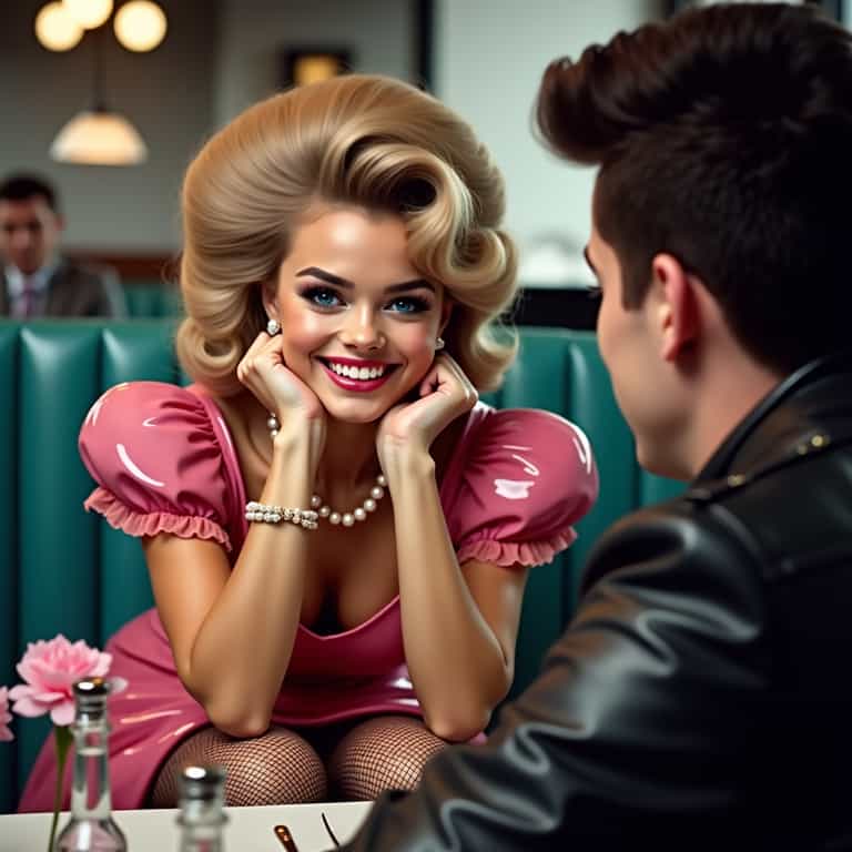 Retro Diner Flirtation