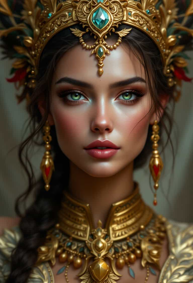 Golden Elegance: A Regal Portrait