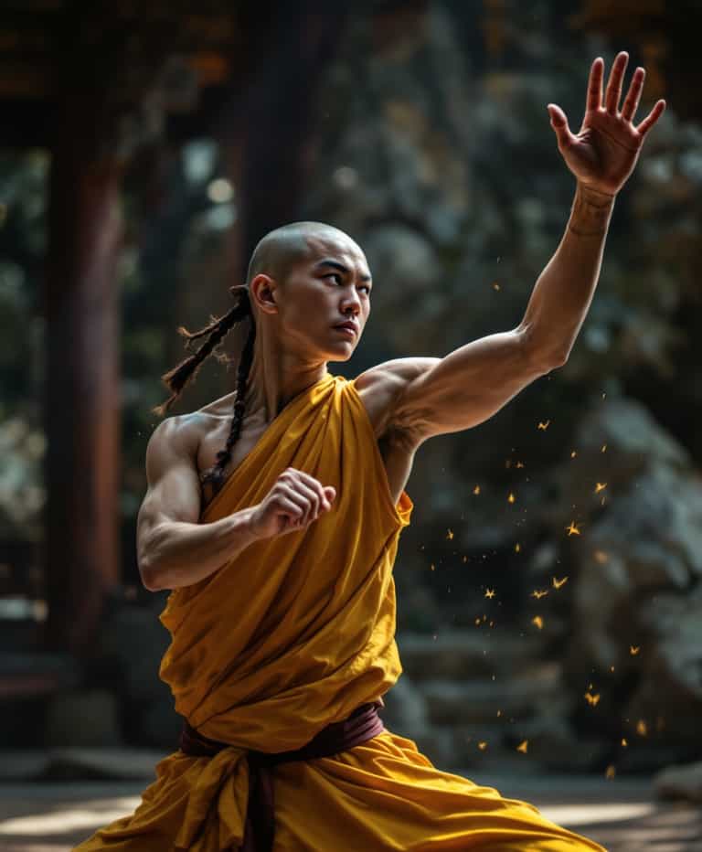 Shaolin Monk in Meditation