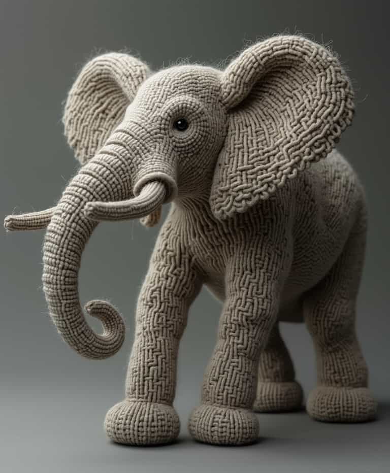 Knitted Elephant: A Study in Texture and Form