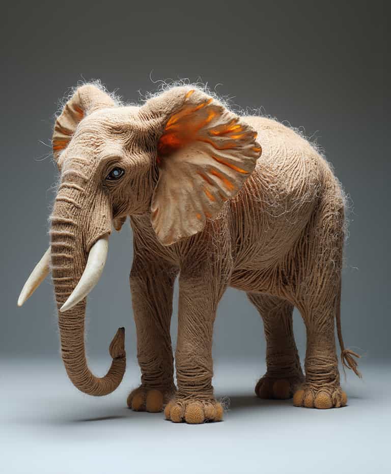 **Yarn Elephant: A Textile Tribute to Nature**