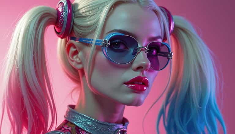 Vibrant Enigma: A Portrait of Color and Style