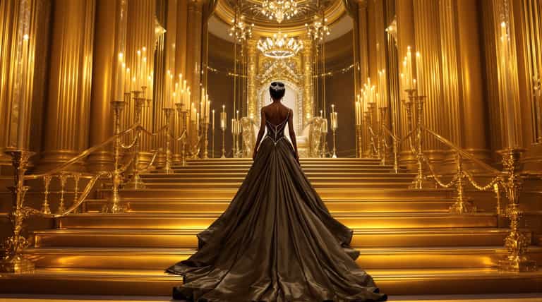 Golden Ascent: The Elegance of Solitude