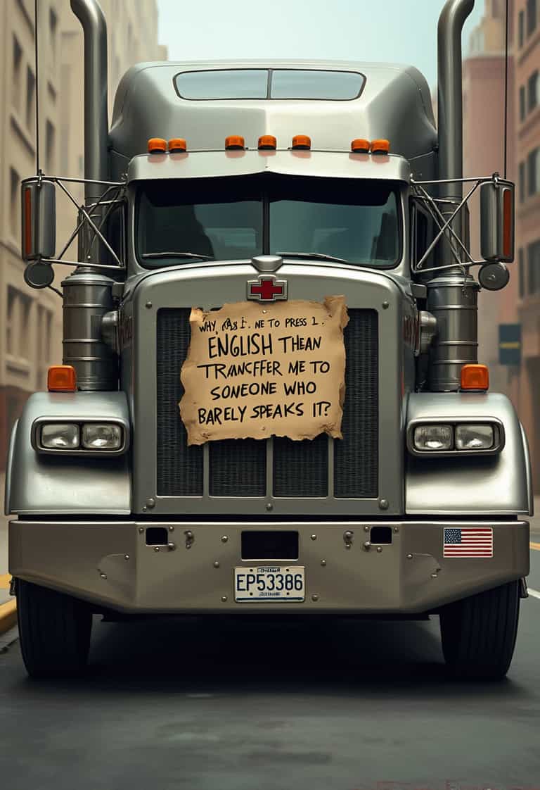 Press 1 for English: A Truck's Humorous Plea