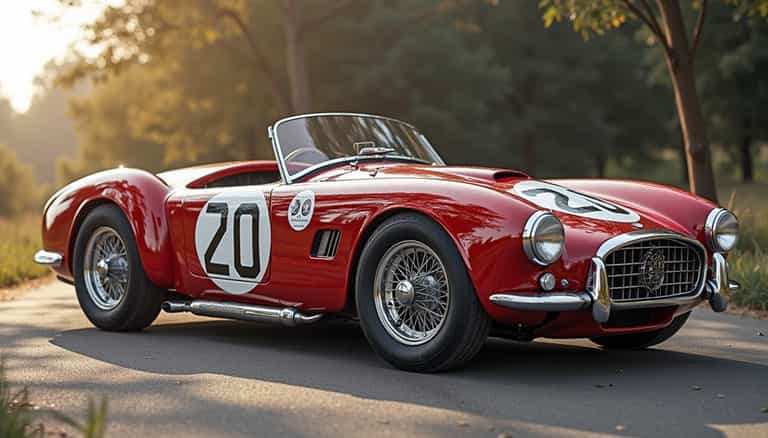 Vintage Red Racer at Dawn