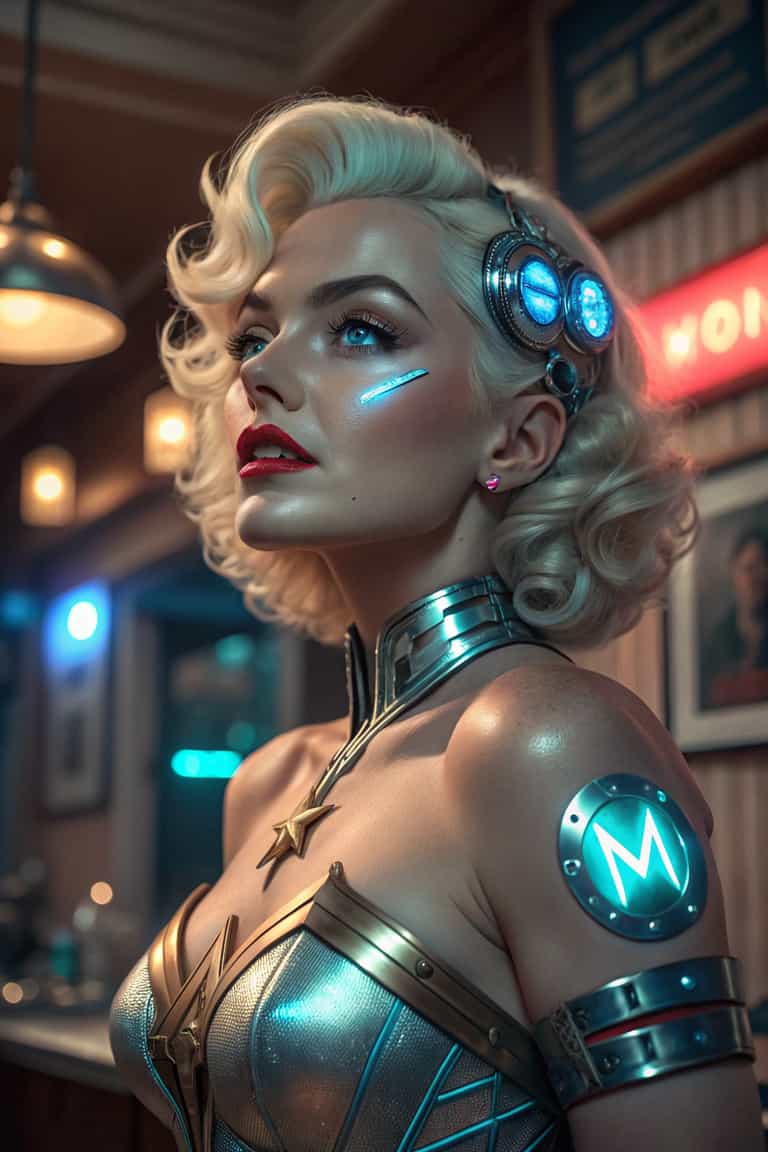 Retro-Futuristic Diner Diva