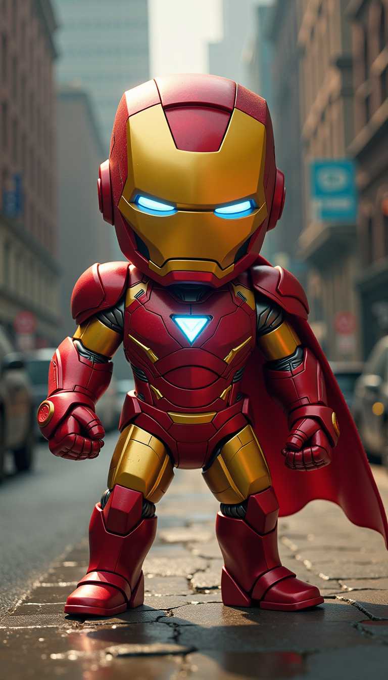 Chibi Iron Man in the City